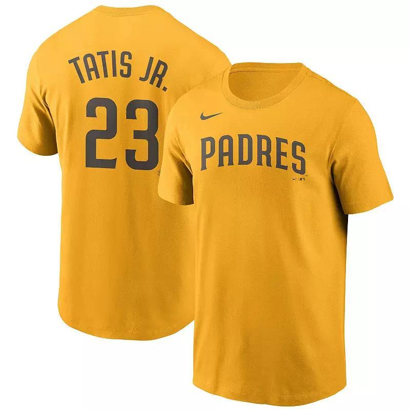 Men's Nike Fernando Tatis Jr. Gold San Diego Padres Name & Number T-Shirt,  Product Image