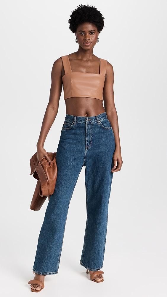 Susana Monaco Faux Leather Wide Strap Crop Top | Shopbop Product Image