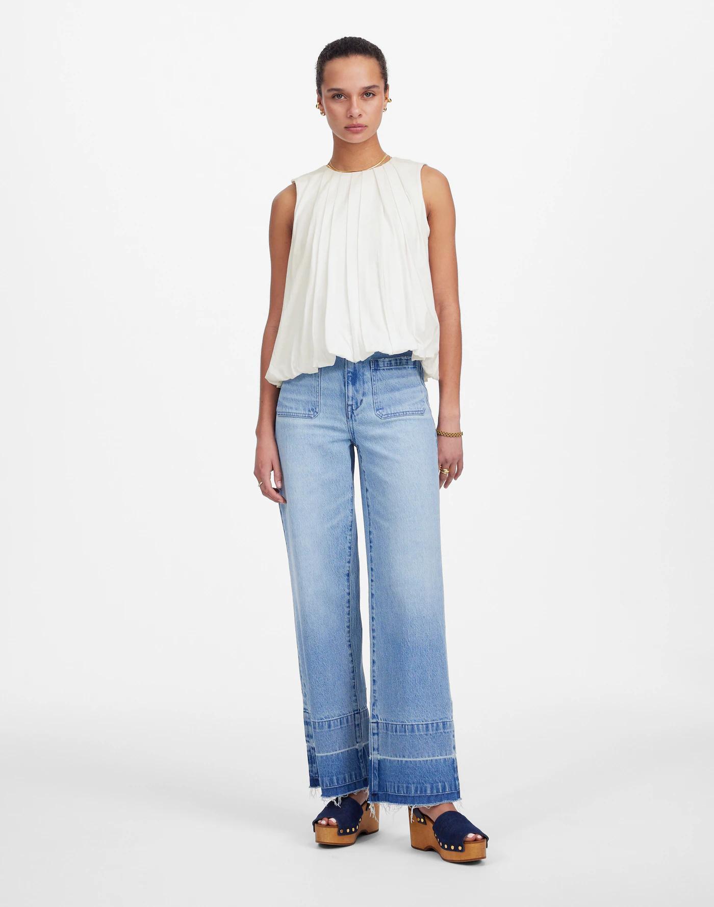 Sleeveless Crewneck Bubble Top Product Image