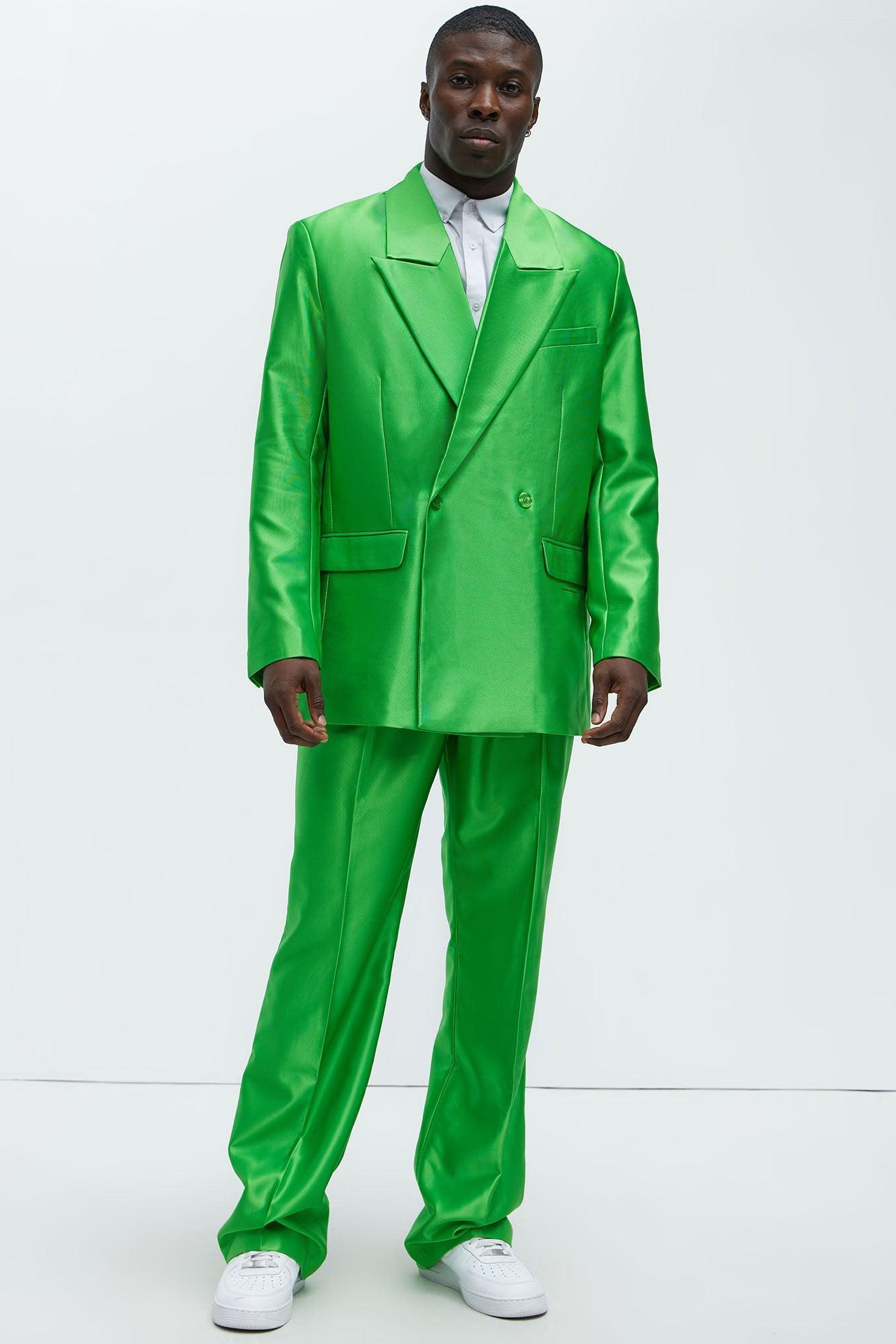 Call On Me Boxy Double Breasted Suit Jacket - Green Product Image