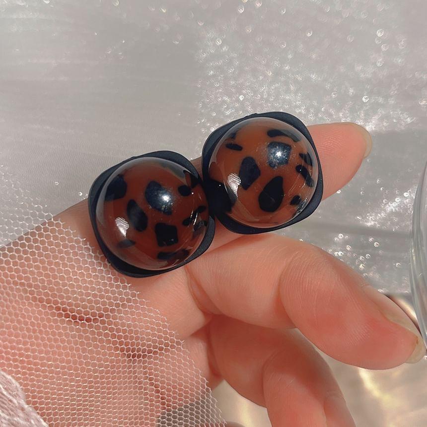 Leopard Print Ball Stud Earring Product Image