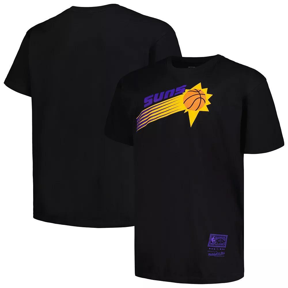 Men's Mitchell & Ness Black Phoenix Suns Big & Tall Hardwood Classics Vintage Logo T-Shirt,  Product Image