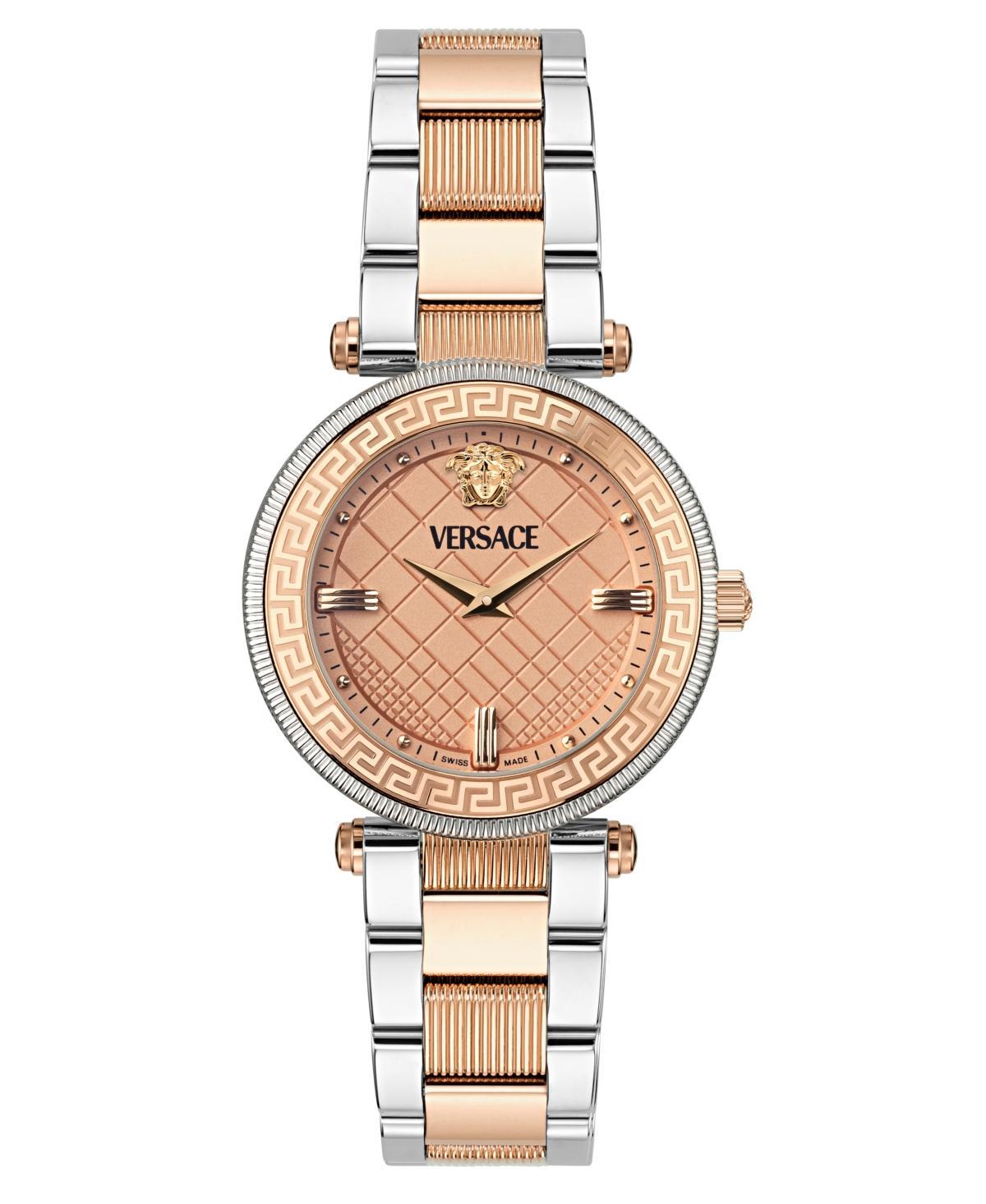 Versace Womens Gold Dial Reve Analog Two Tone Stainless Steel Bracelet Watch Product Image