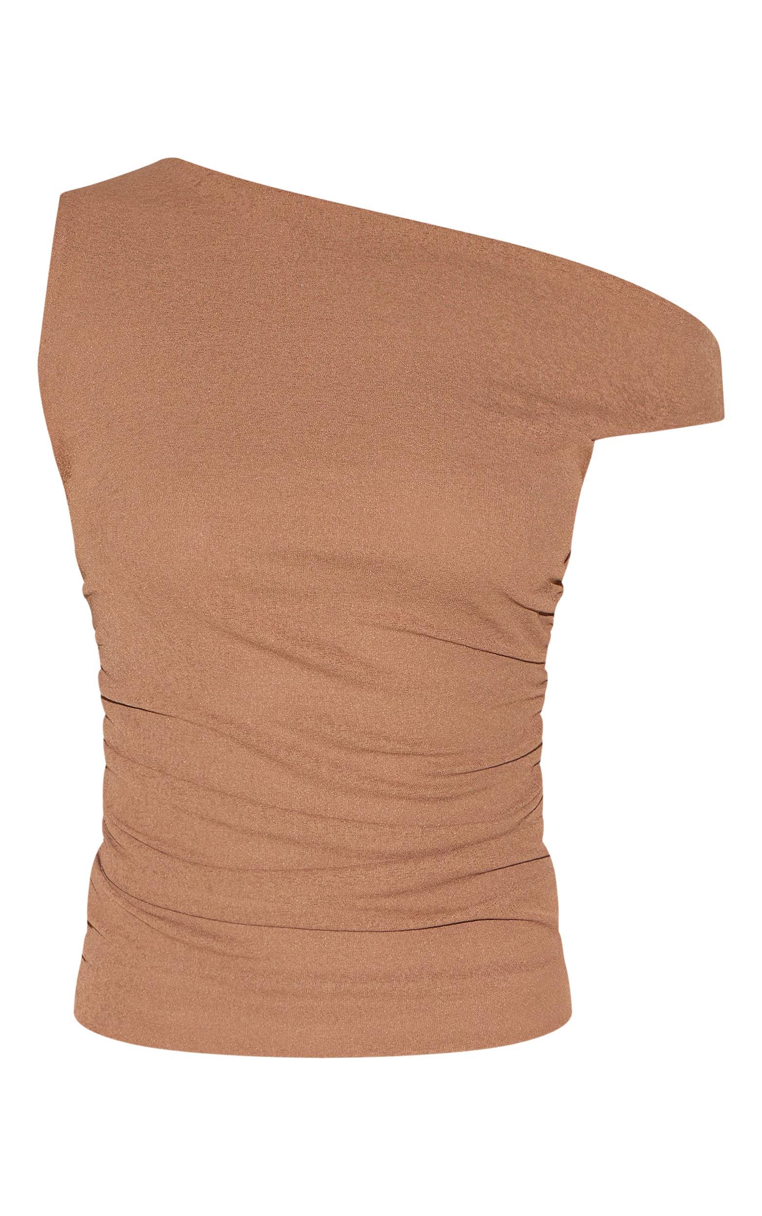 Mushroom Double Layer Onion Skin Ruched Sleeveless Top Product Image