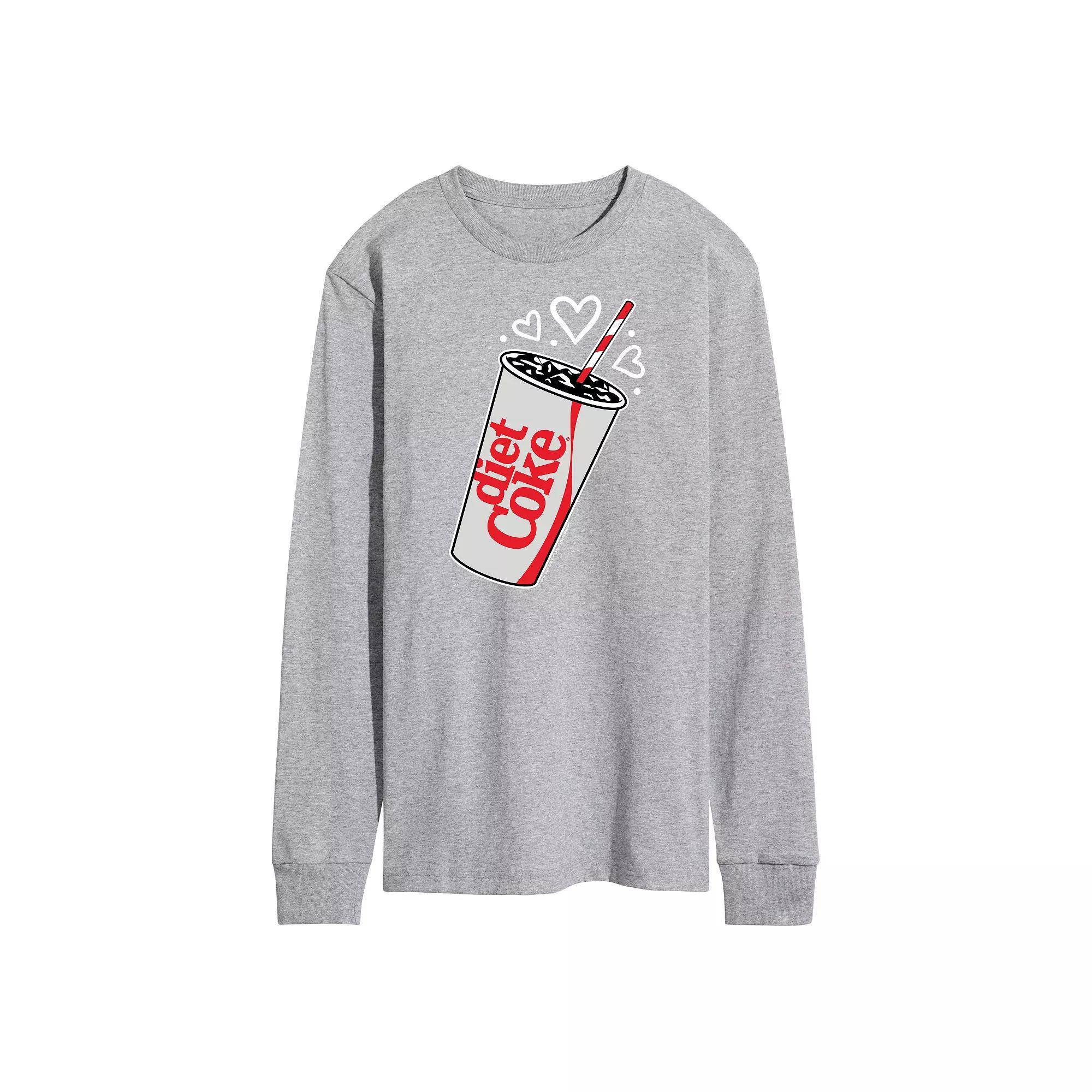 Men's Diet Coke Heart Bubbles Long Sleeve Graphic Tee,  Product Image
