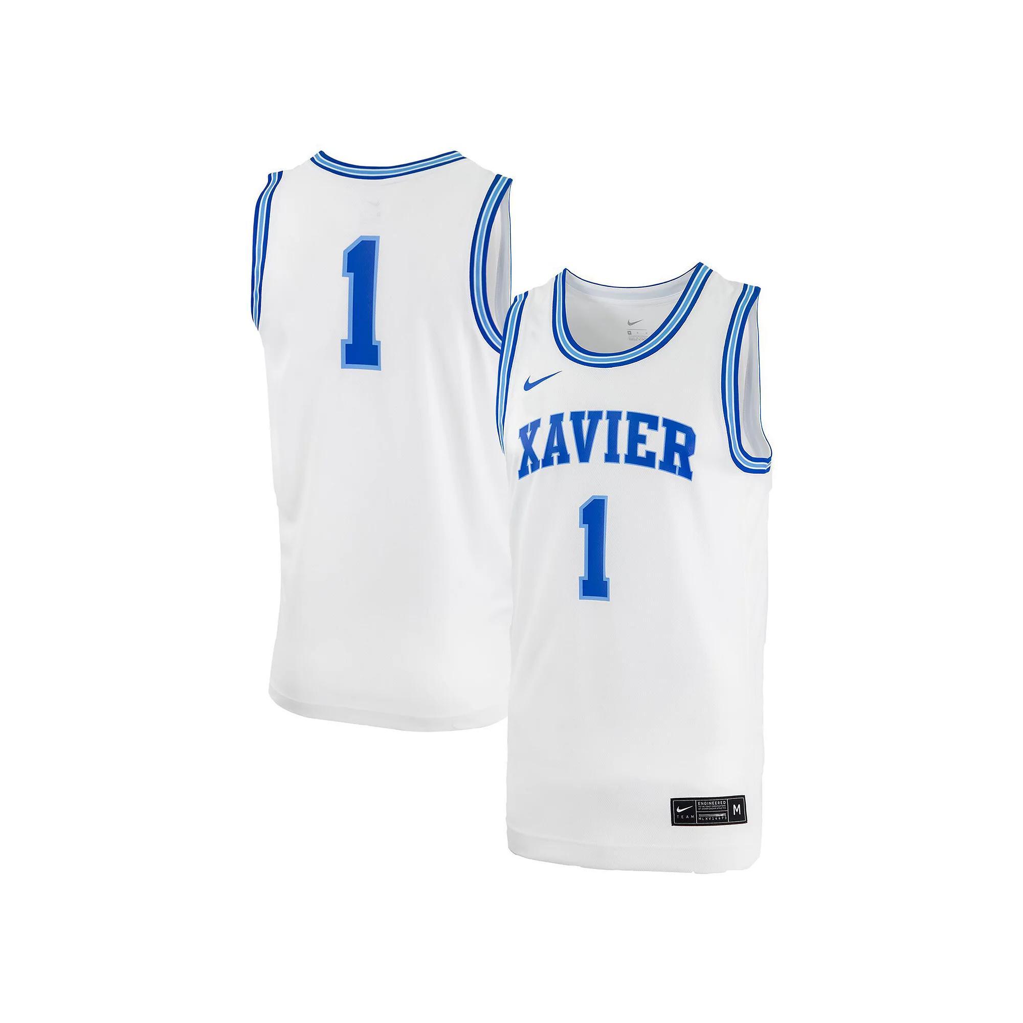 Men's Nike #0 White Xavier Musketeers Replica Basketball Jersey,  Product Image