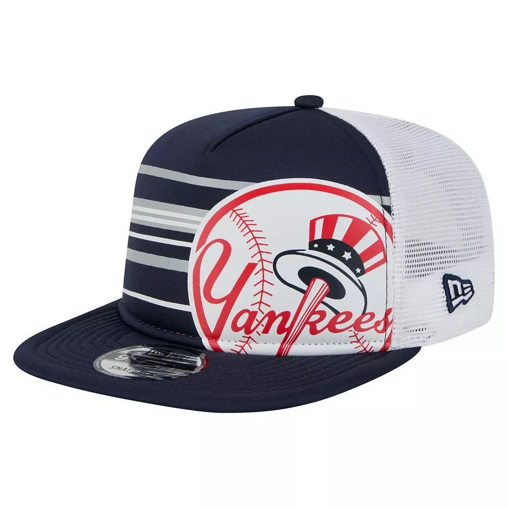 Men's New Era Navy New York Yankees 9FIFTY A-Frame Trucker Snapback Hat, Blue Product Image
