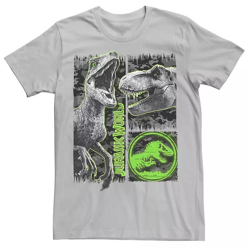 Men's Jurassic World Two Raptor T-Rex Camo Scratch Tee, Size: XXL, Grey Heather Product Image