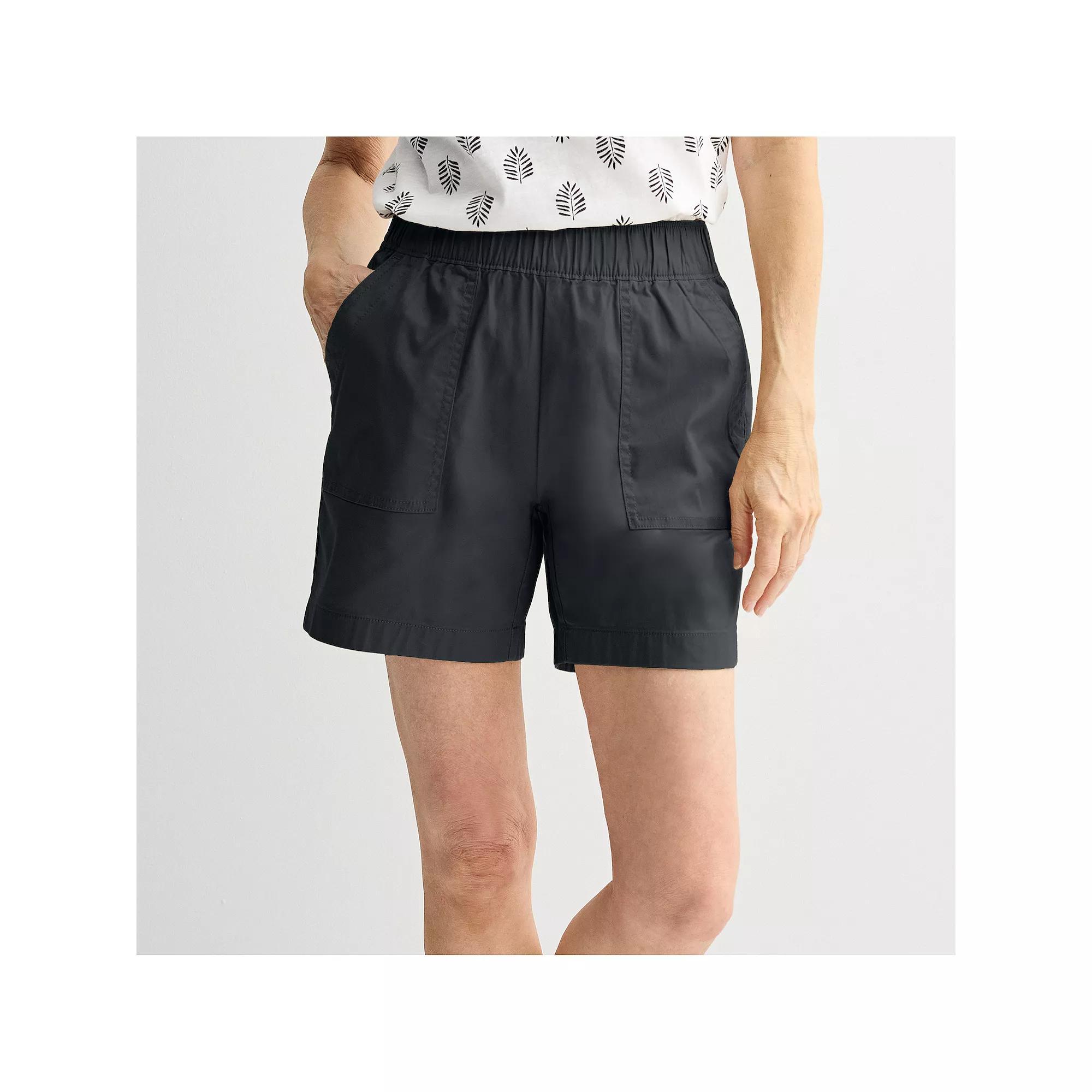 Petite Croft & Barrow® Pull On Twill Shorts, Women's,  Product Image