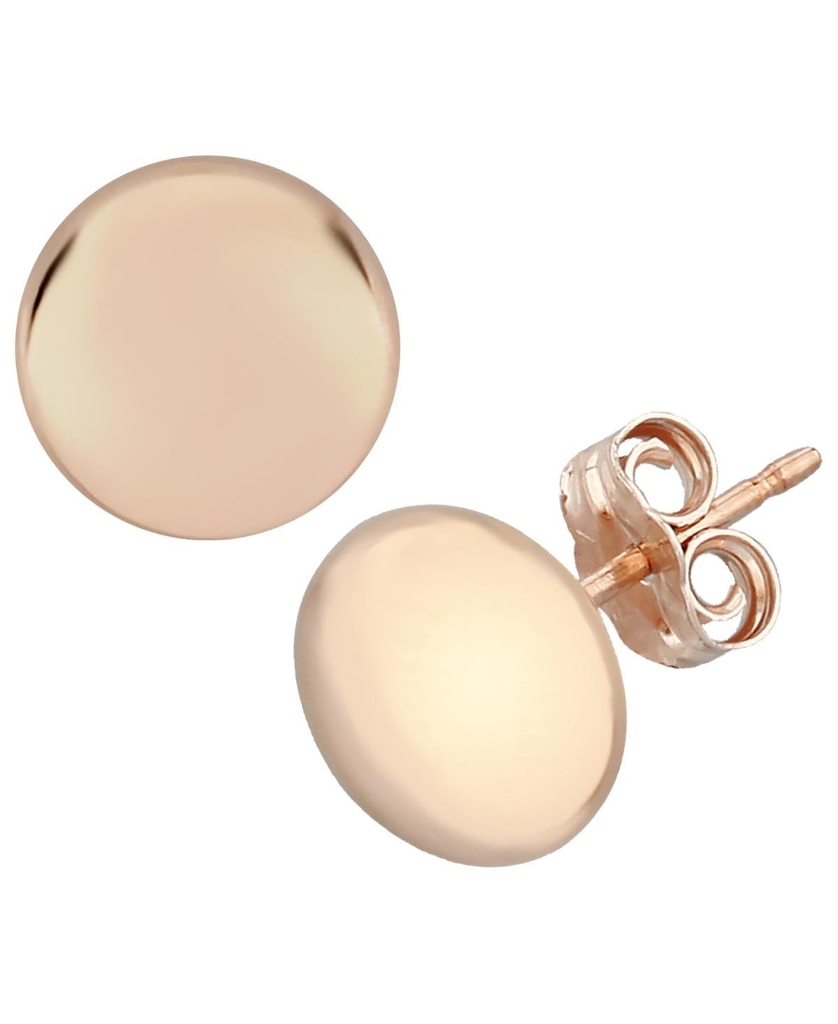 Flat Ball Stud Earrings Set in 14k Rose Gold (5mm) Product Image