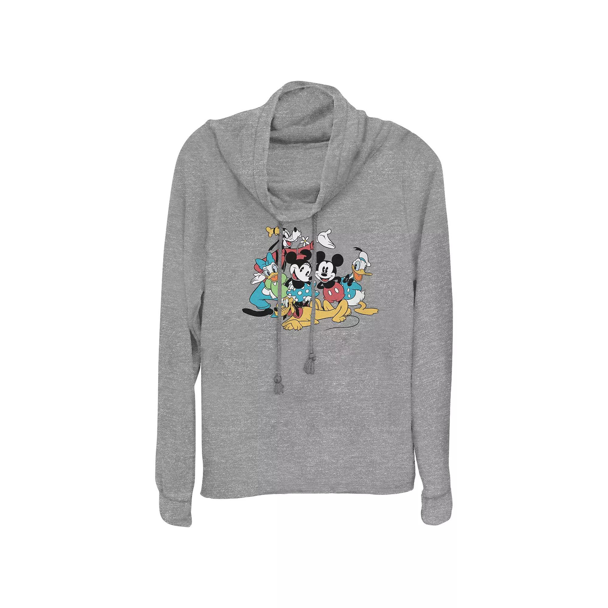 Disney's Mickey Mouse And Friends Original Group Women's Cowlneck Graphic Lightweight Long Sleeve,  Product Image