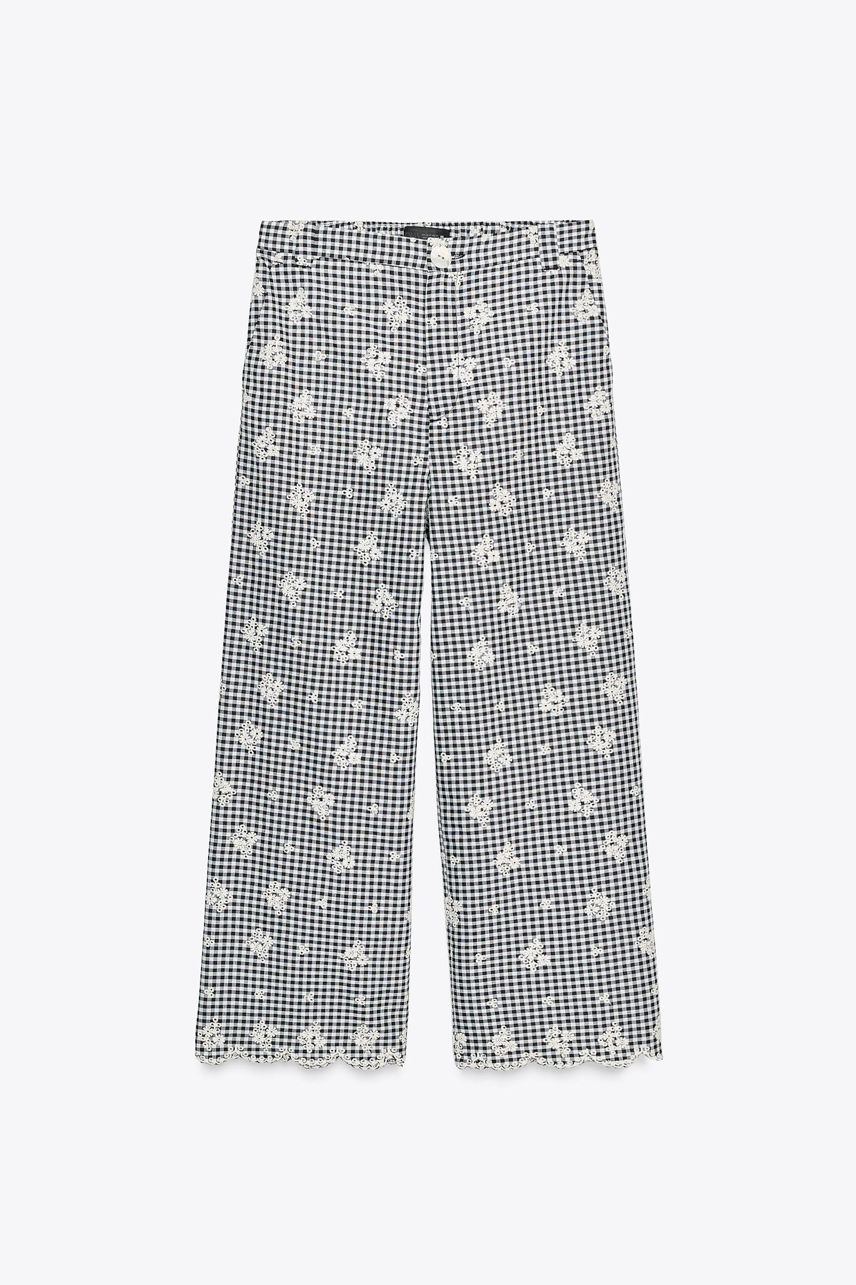 GINGHAM CULOTTES WITH EMBROIDERY Product Image