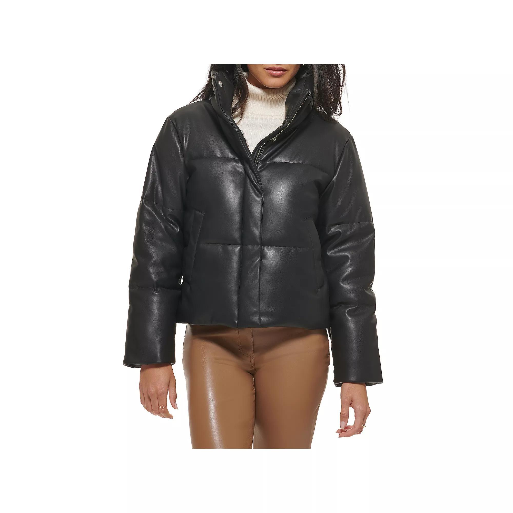 Women's Levi's® Faux-Leather Short Puffer Jacket,  Product Image
