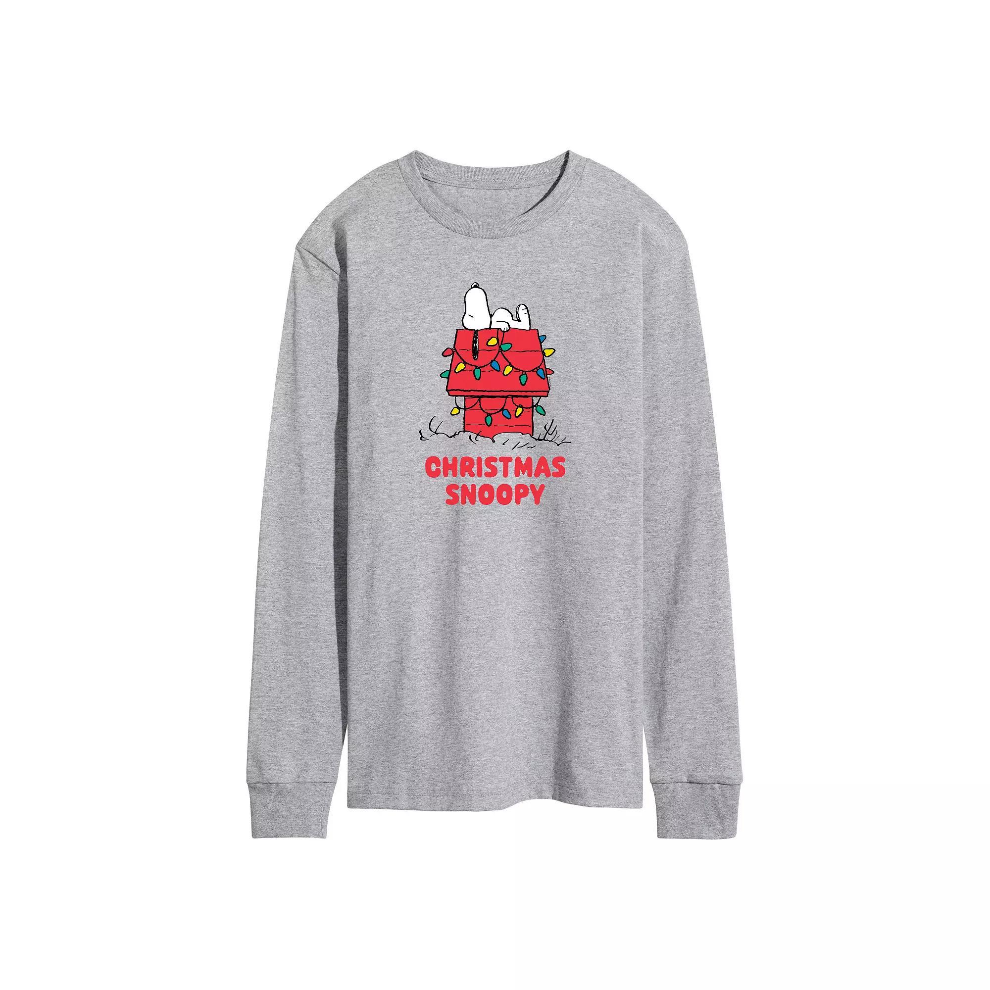 Men's Peanuts Christmas Snoopy Long Sleeve Graphic Tee,  Product Image
