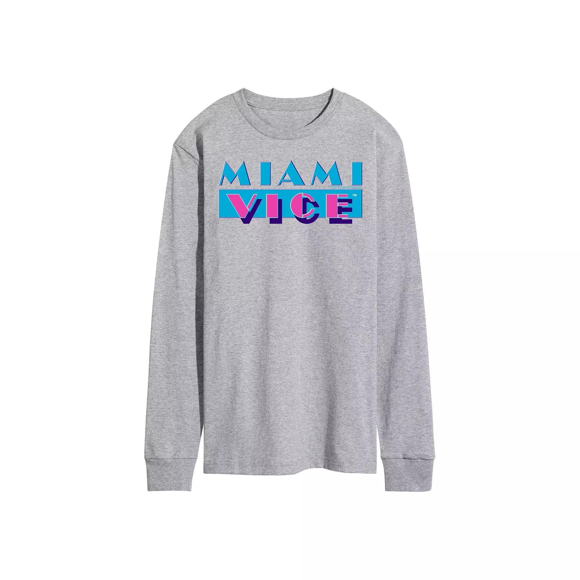 Men's Miami Vice Logo Long Sleeve Graphic Tee,  Product Image