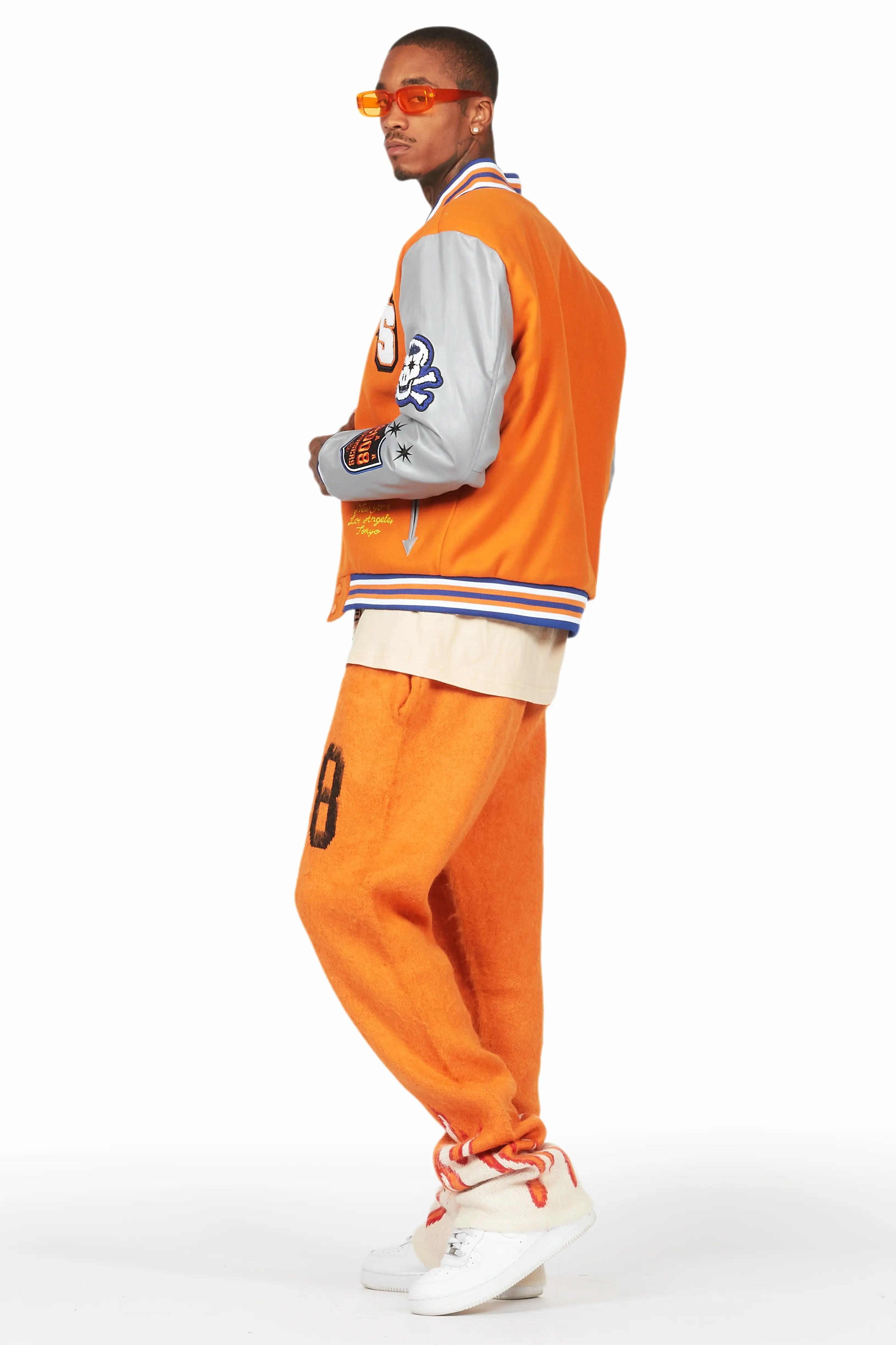 Shexter Orange Varsity Jacket Male Product Image