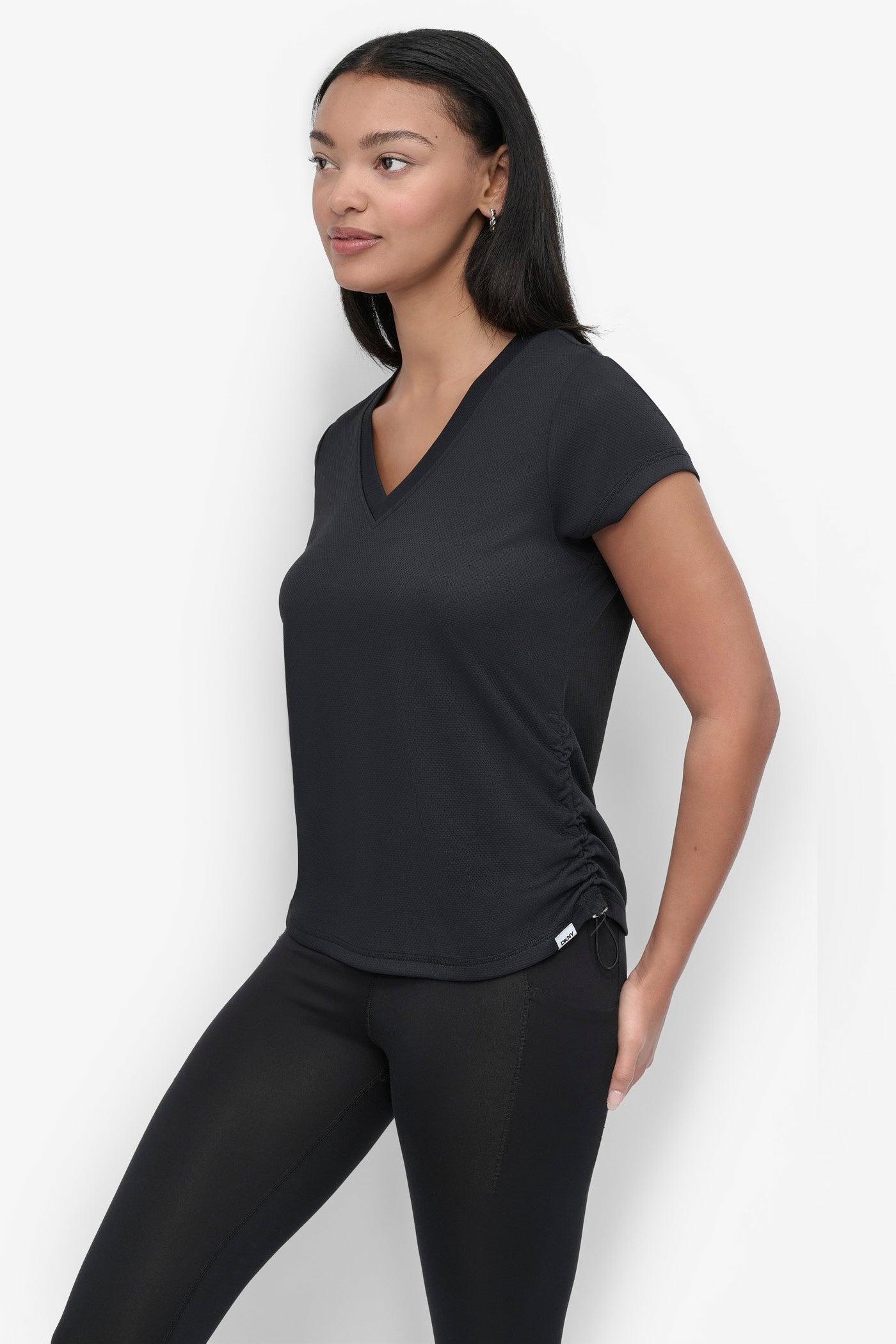 RUCHED TECH-MESH PERFORMANCE TEE Product Image
