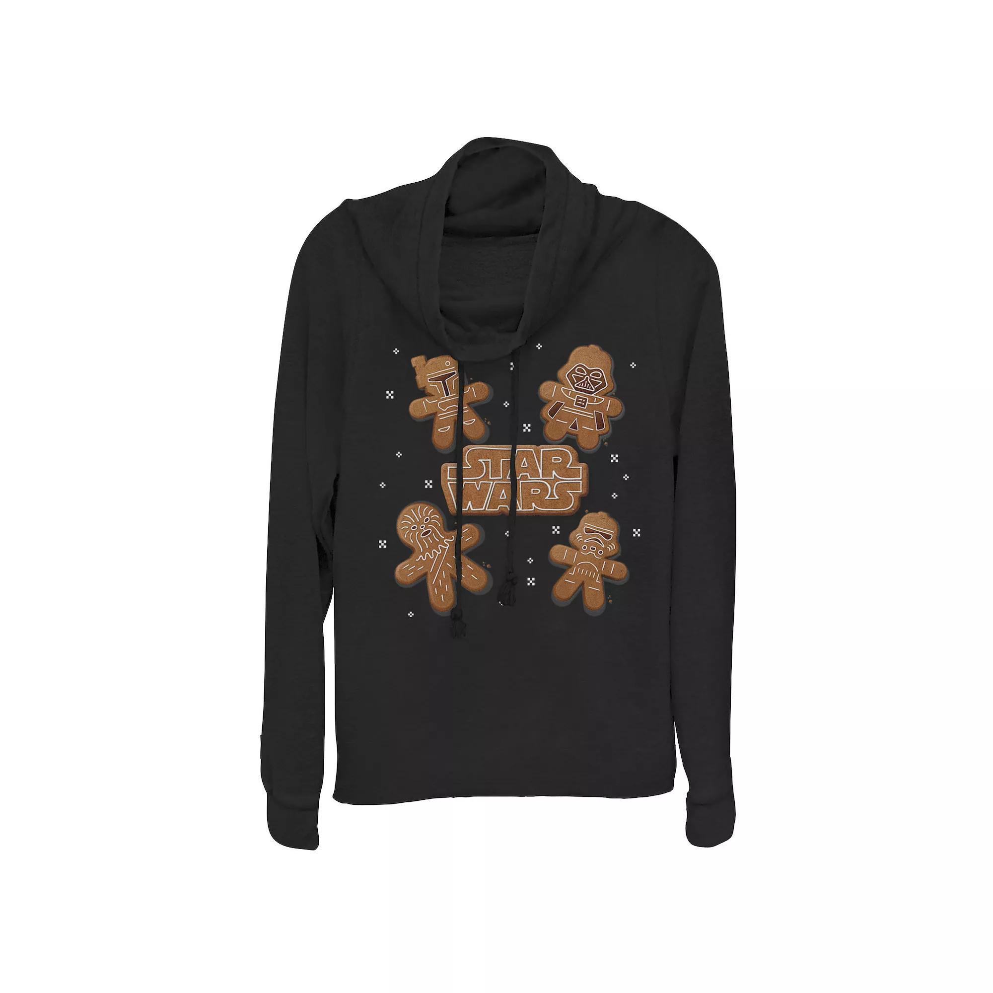 Juniors' Star Wars Gingerbread Crew Cowlneck Graphic Lightweight Long Sleeve, Girl's,  Product Image