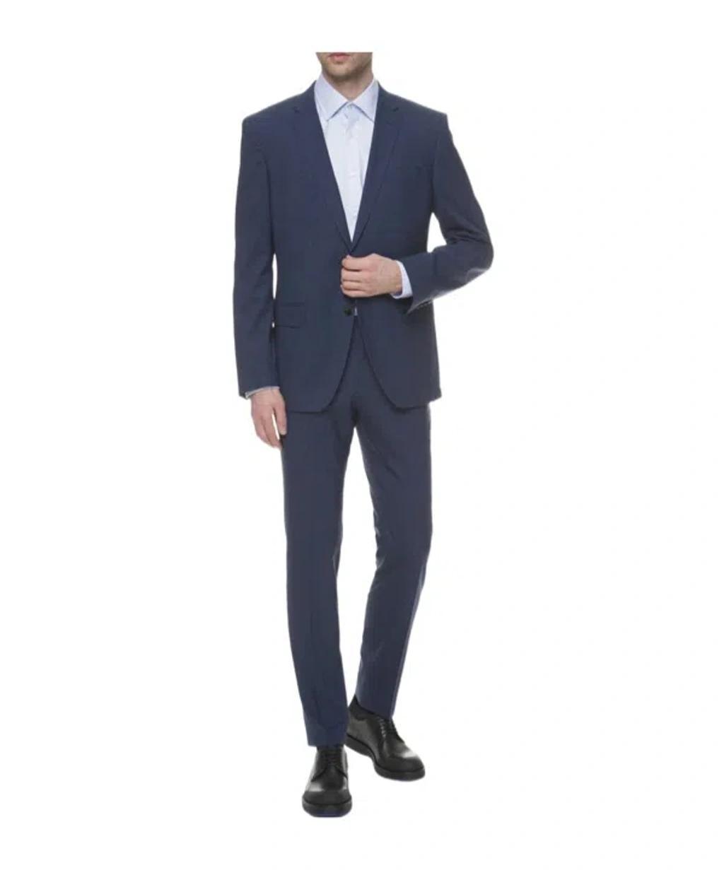 HUGO BOSS Long-sleeved Top, Belt Loop, Pants, Suit Set In Blue Product Image