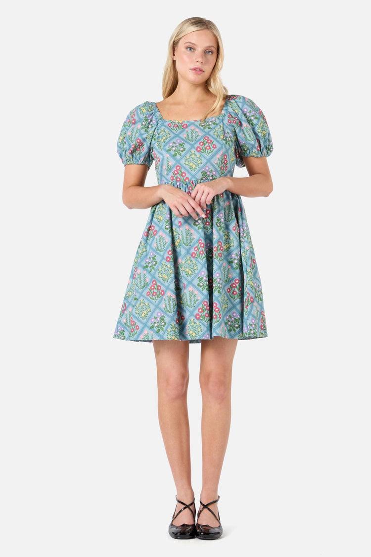 Lattice Floral Mini Dress Product Image