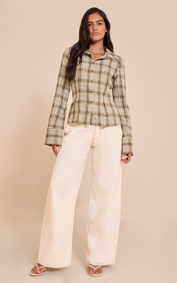 Green Fitted Check Shirt Product Image