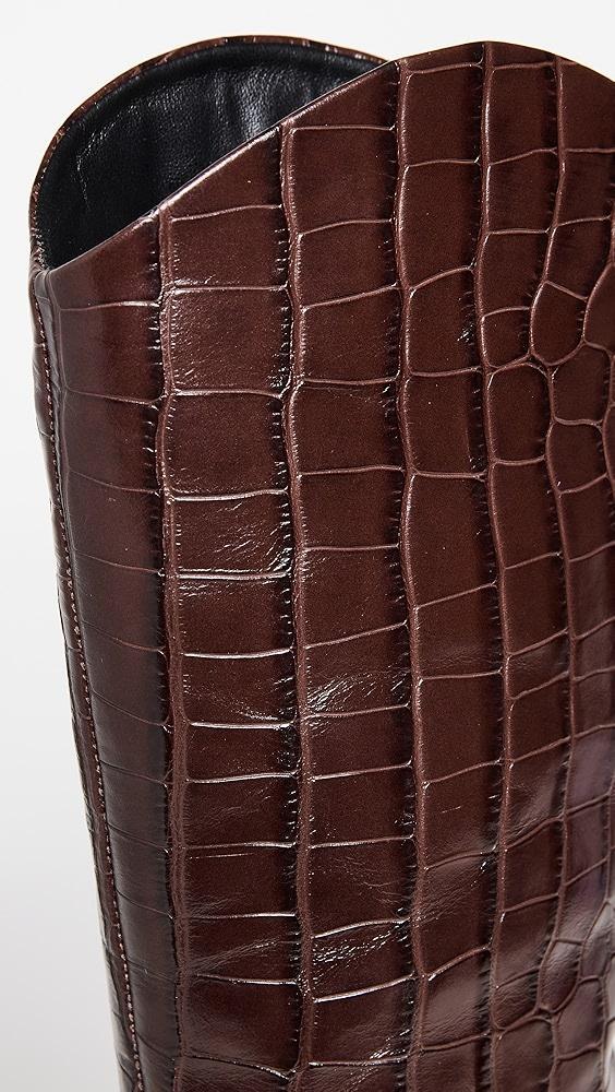 Schutz Maryana Leather Knee-High Croc Boot Womens at Urban Outfitters Product Image