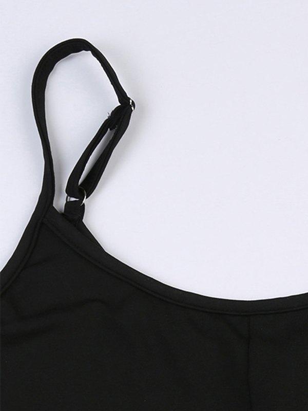 Backless Flare Leg Black Jumpsuit Product Image