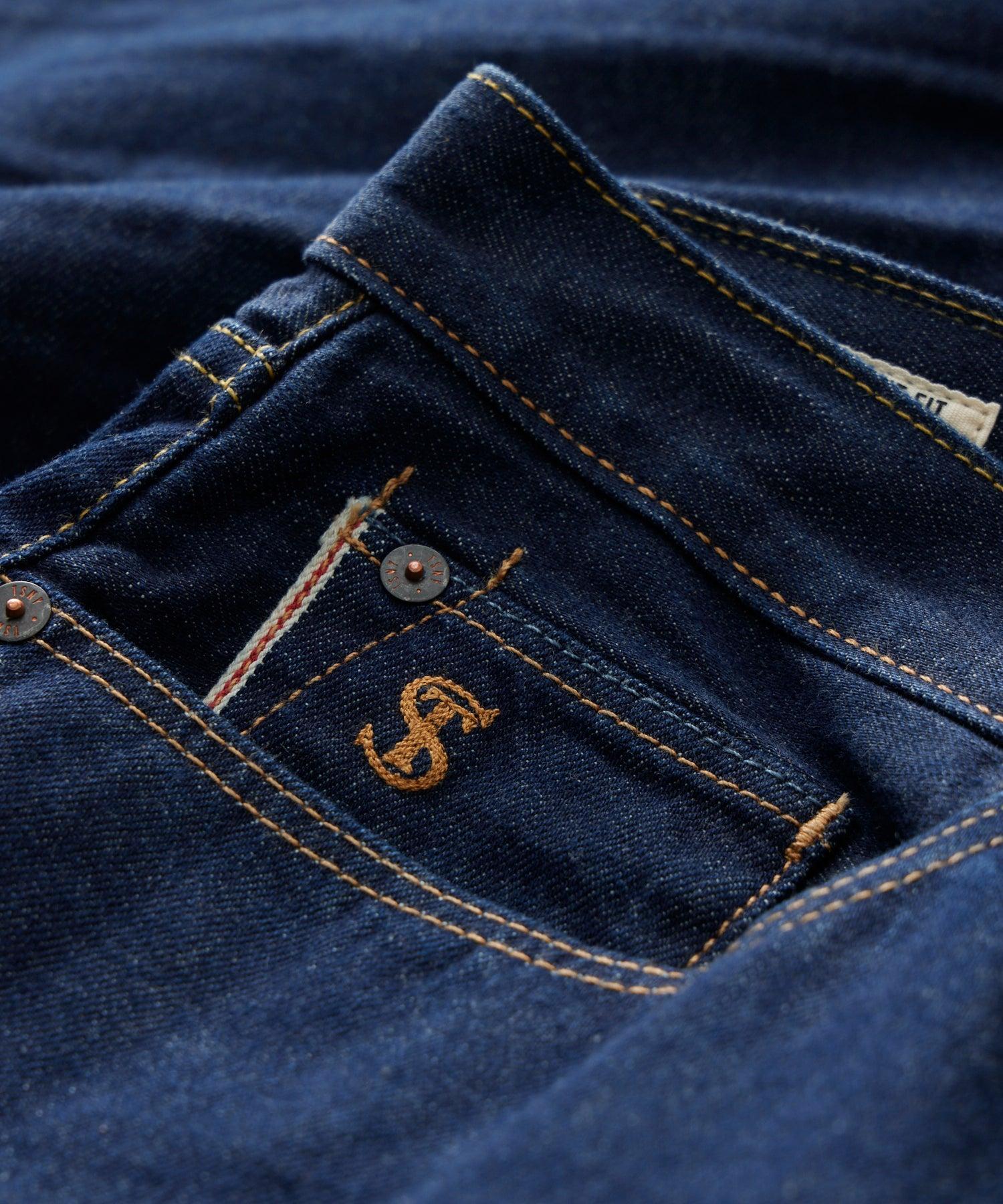 Vintage Straight Selvedge Jean in Indigo Rinse Wash Product Image