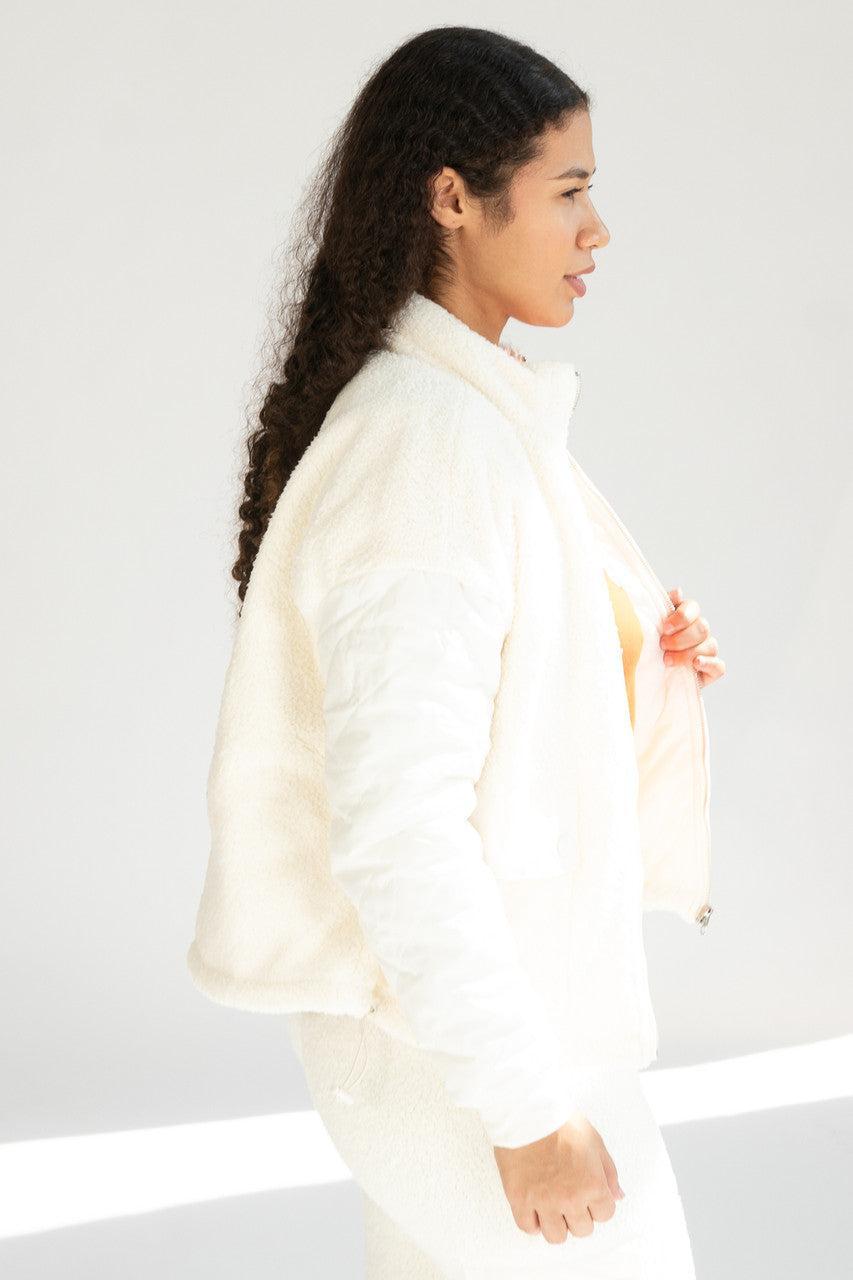 Quilted Sleeve Sherpa Jacket Product Image