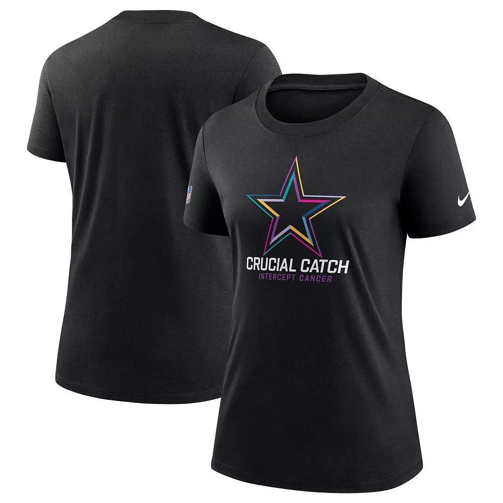 Women's Nike  Black Dallas Cowboys 2024 NFL Crucial Catch Tri-Blend T-Shirt, Size: Medium Product Image