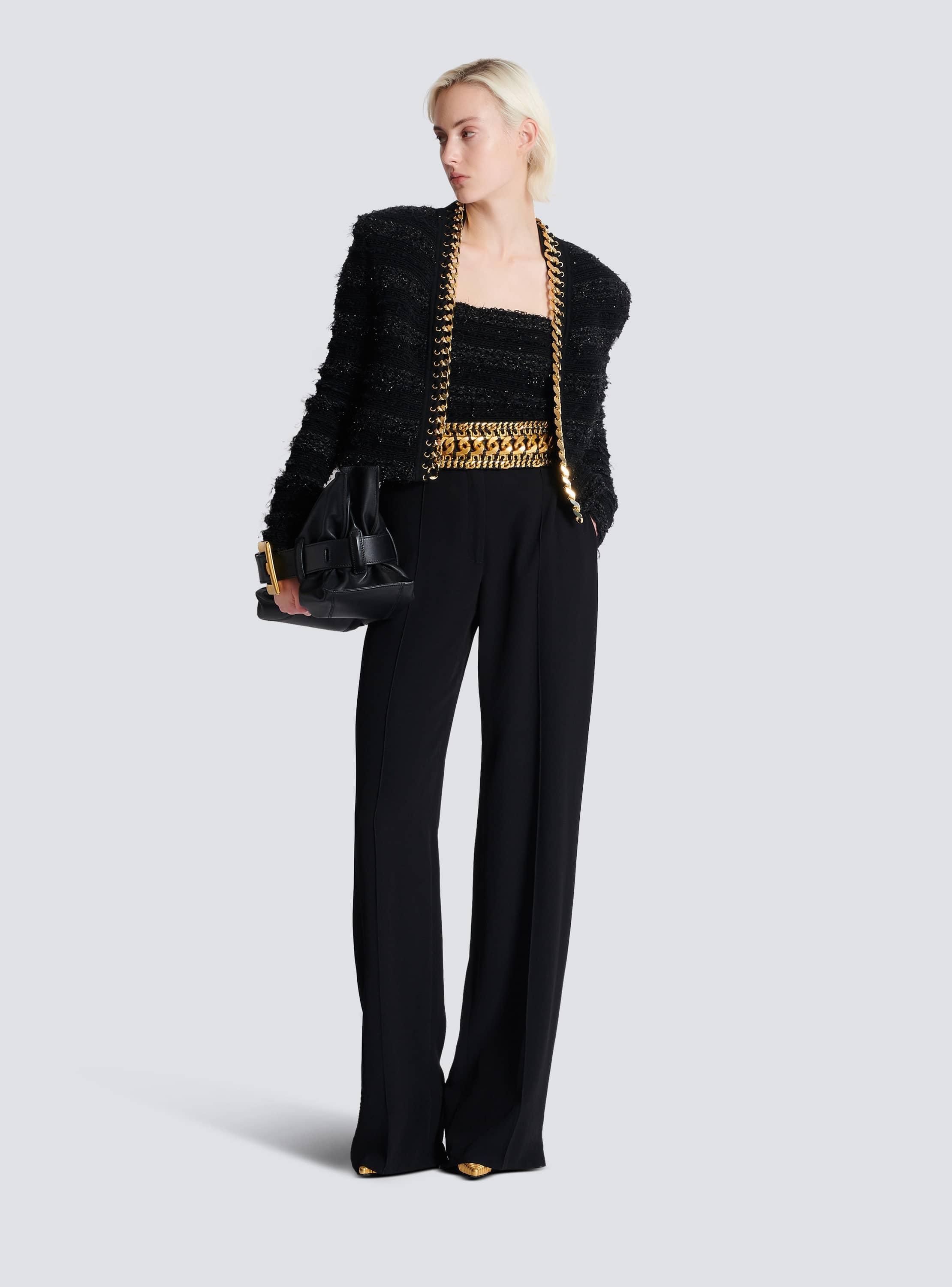 Edge-to-edge knit jacket with chain Product Image