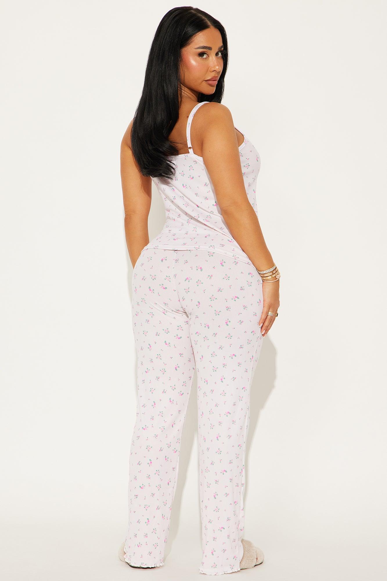 Blooming Bouquet Ribbed Cami PJ Pant Set - Pink Product Image