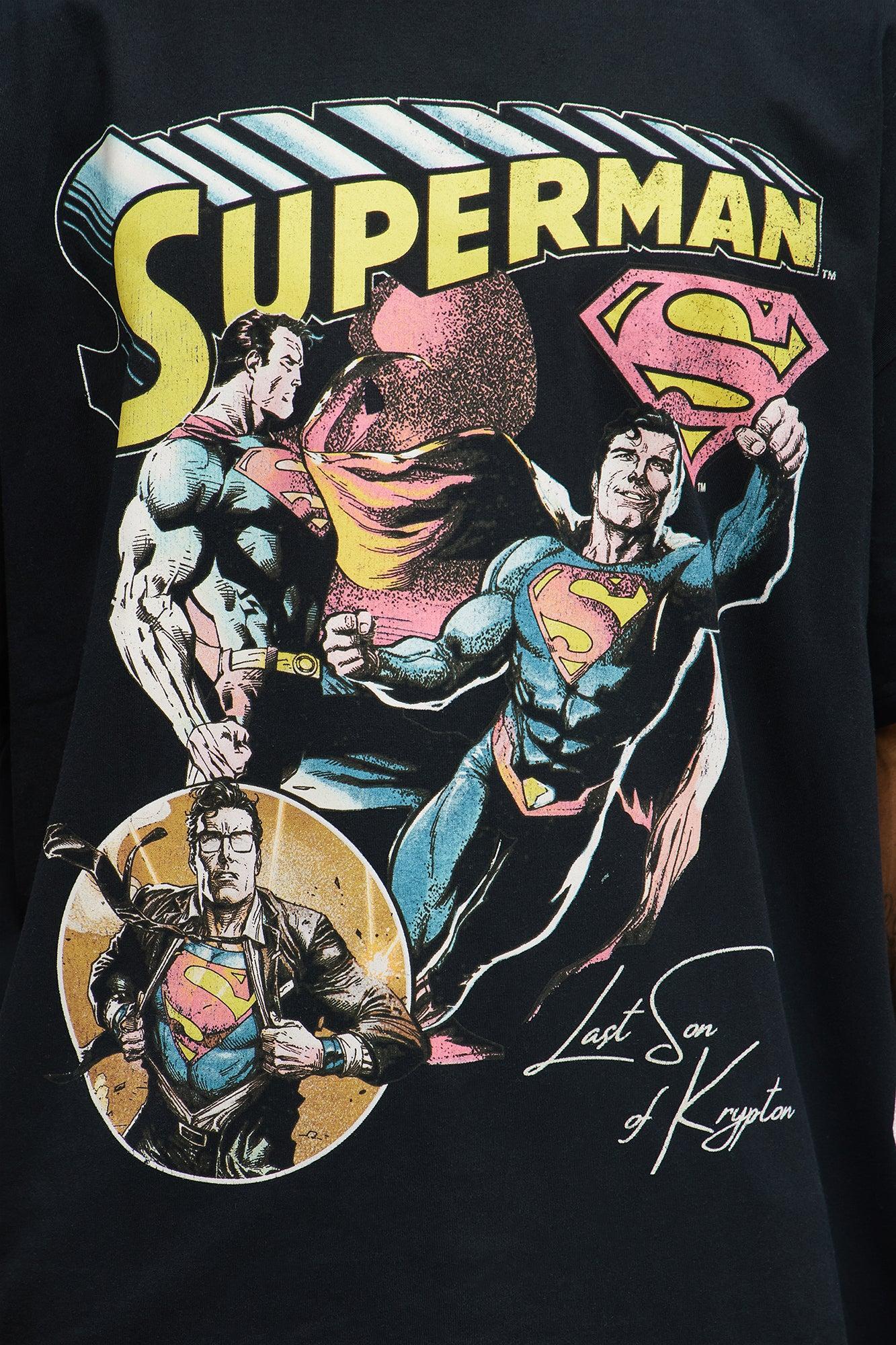 Superman Man Of Steel Oversized Short Sleeve Tee - Black Product Image