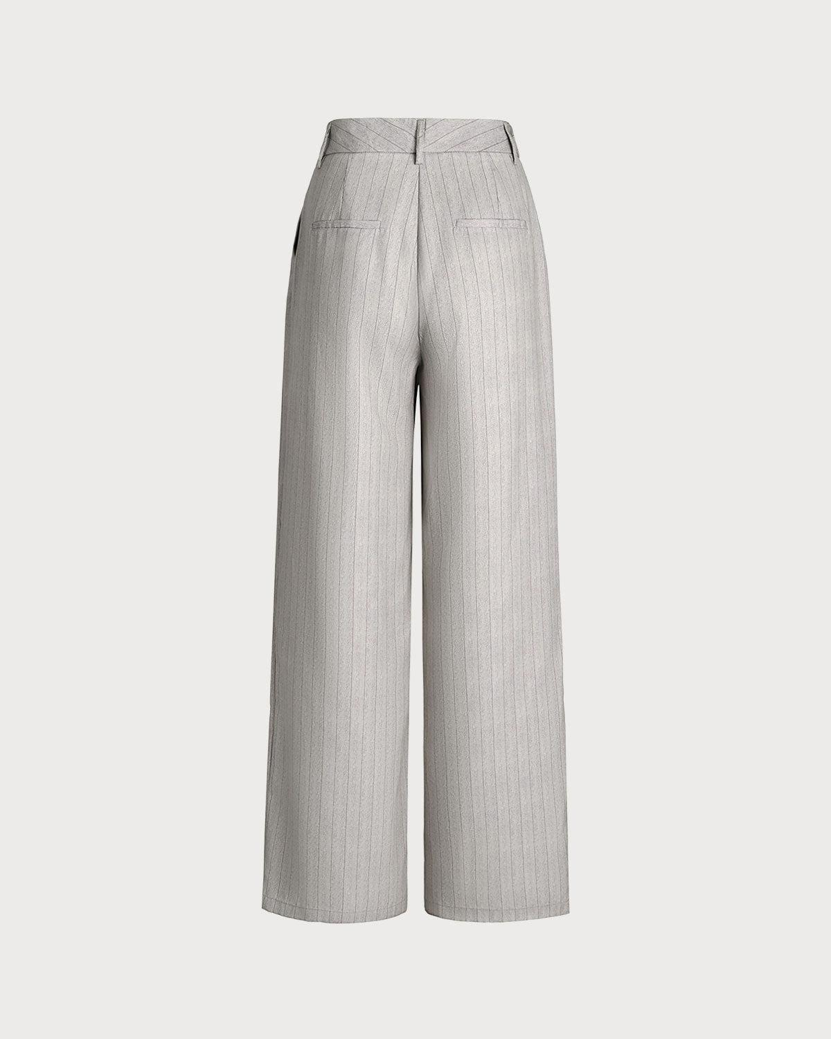 Khaki Striped Pocket Pants Product Image