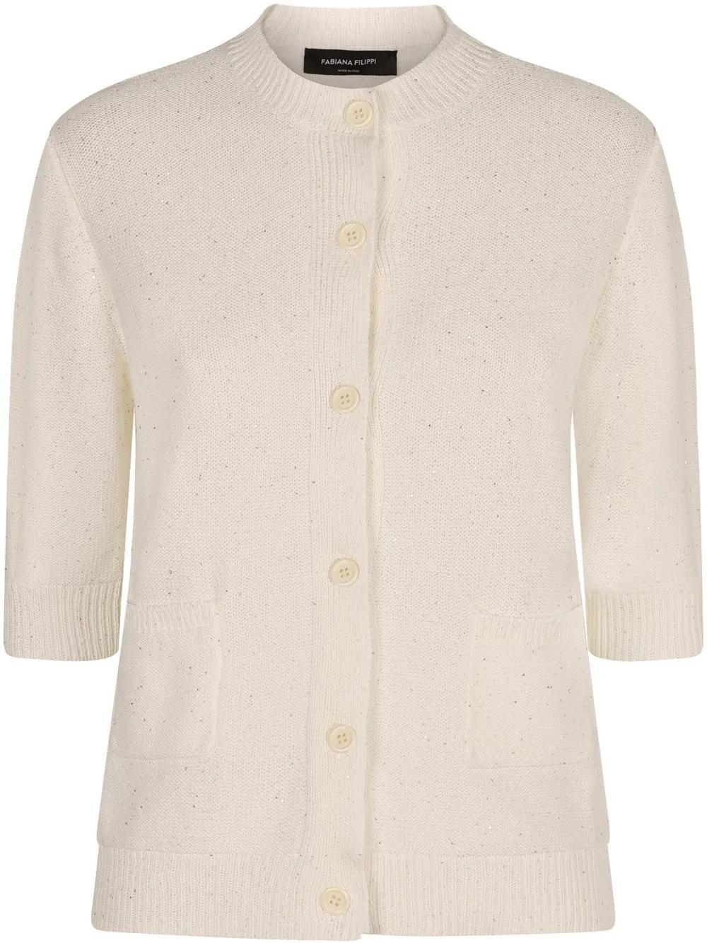 FABIANA FILIPPI Button-down Cardigan In White Product Image