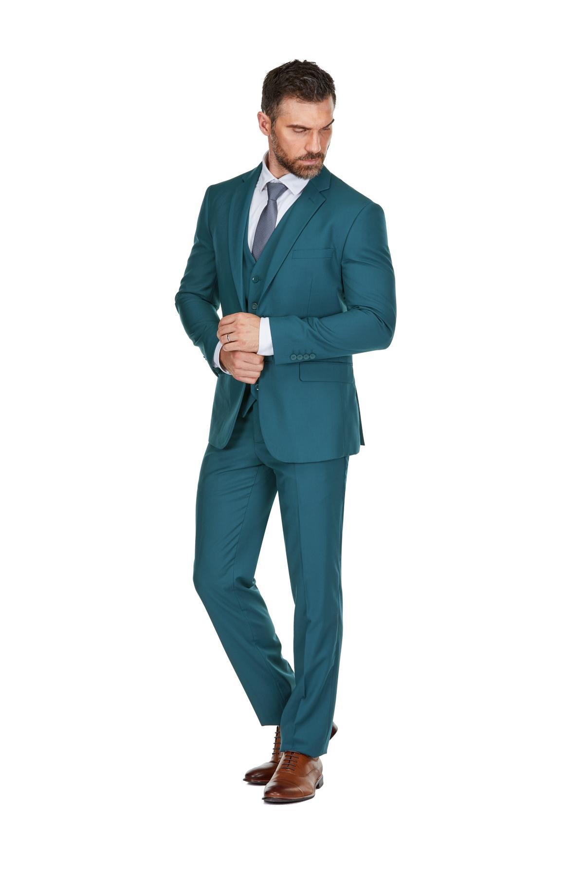 Braveman Mens 3-Piece Premium Vested 3-Piece Slim Fit Suit Product Image