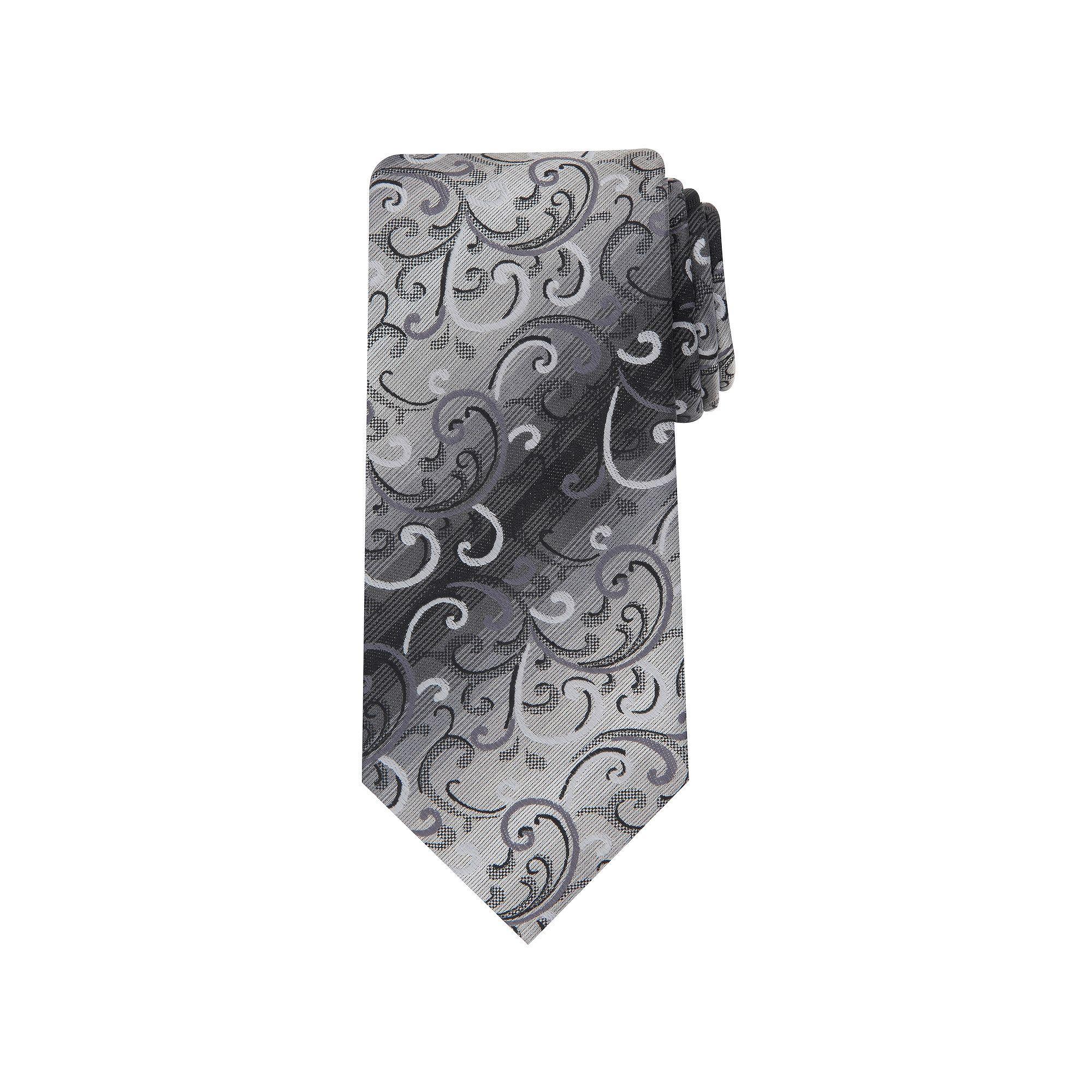 Men's Bespoke Floral Patterned Tie, Black Limata Product Image
