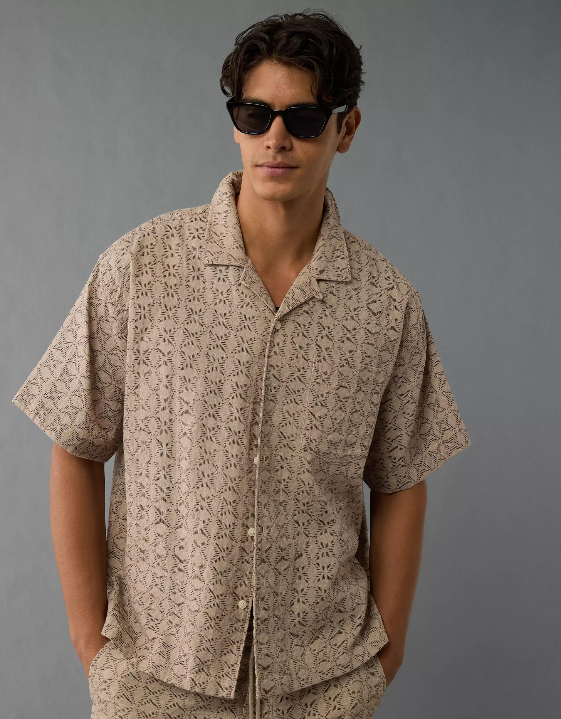 AE Poolside Printed Button-Up Shirt Product Image