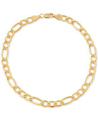 Italian Gold Figaro Link Chain Bracelet in 10k Gold Product Image