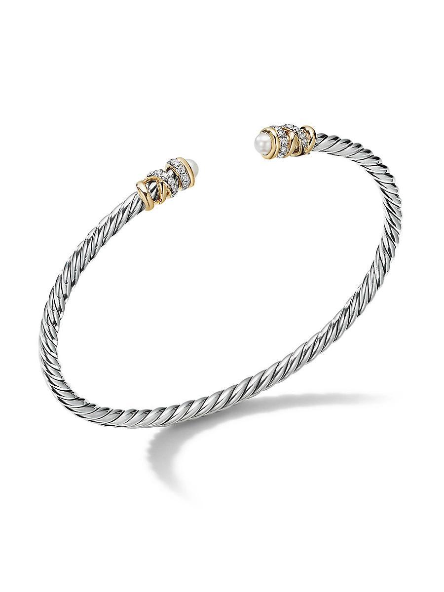 3mm Petite Helena Bracelet with Diamonds and 18K Gold in Silver Product Image