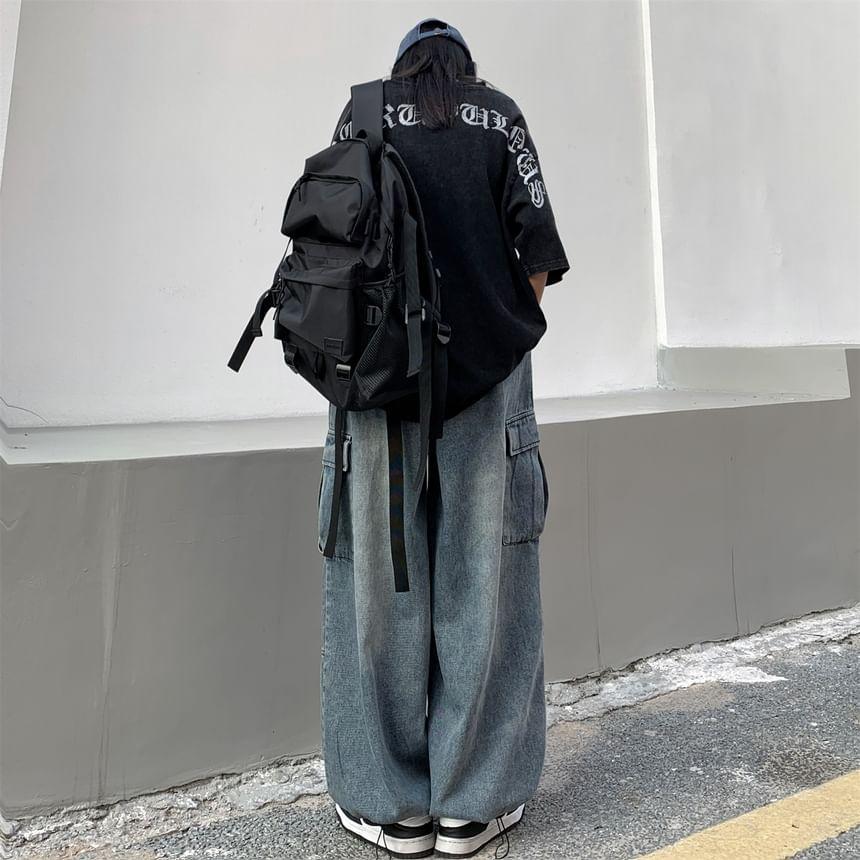 Harem Denim Cargo Pants Product Image