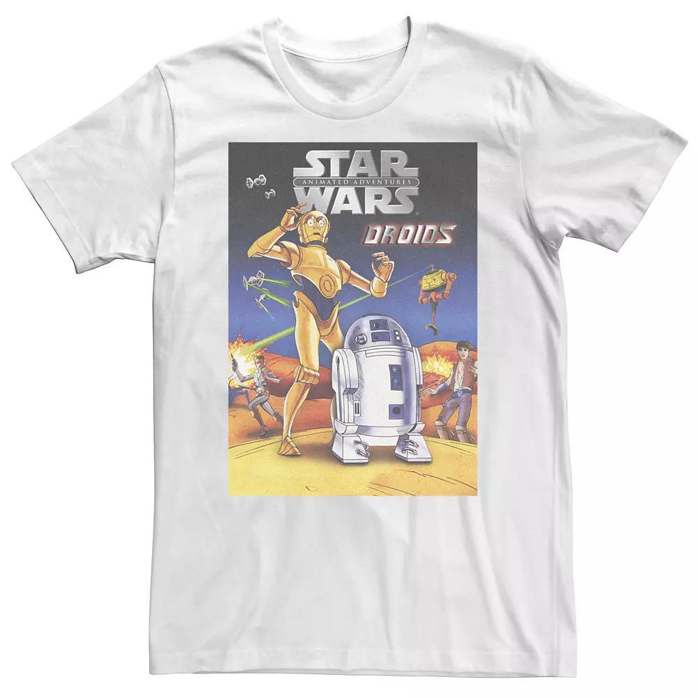 Big & Tall Star Wars Animated Droids Retro Tee, Men's, Size: 3XLT, White Product Image