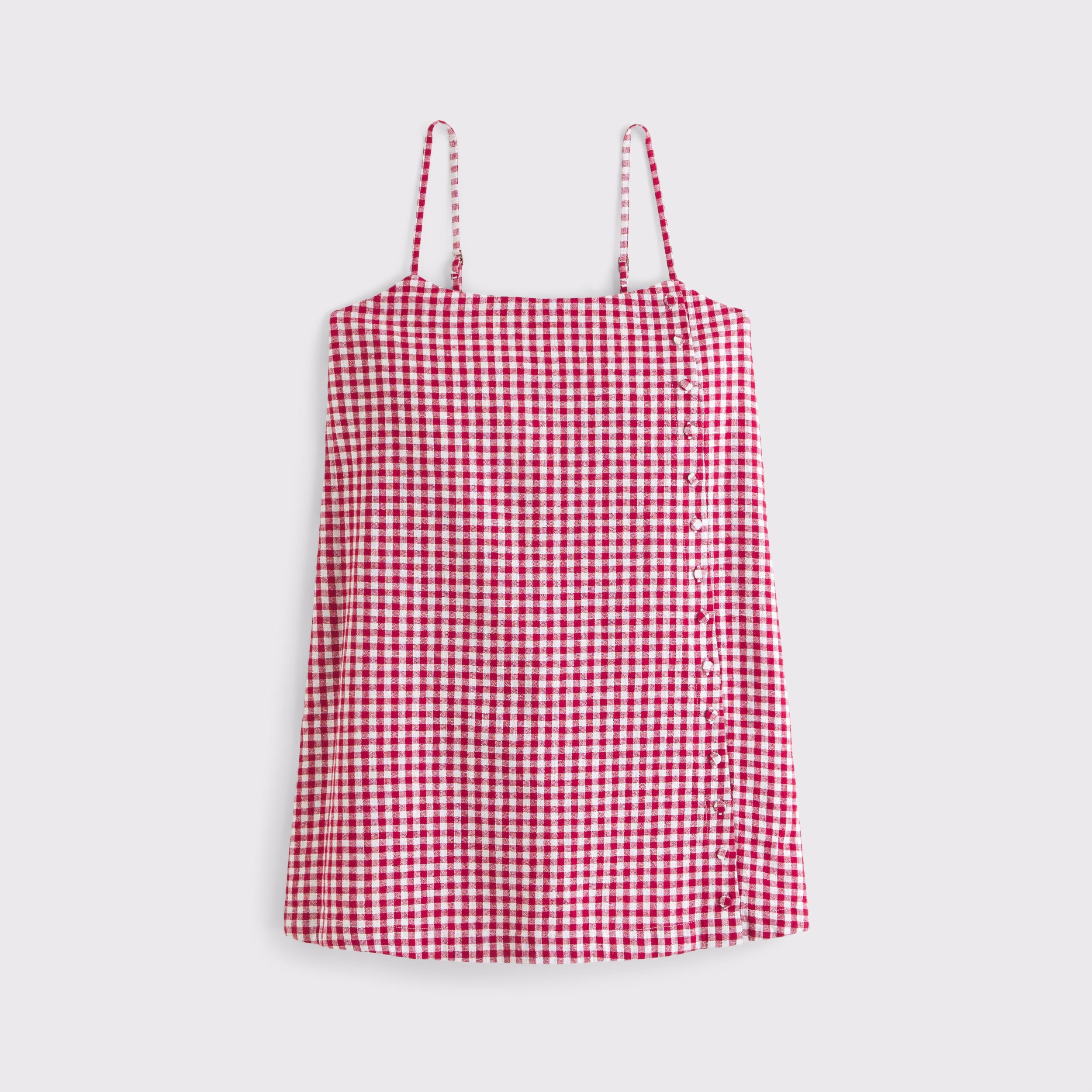 Linen-Blend Button Skort Product Image