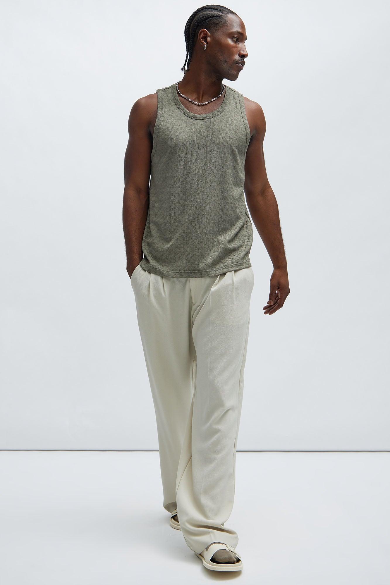 Reign Textured Tank - Olive Product Image