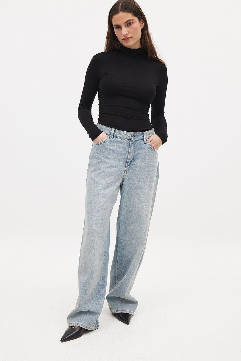 Loose Low Waist Long Jeans Product Image