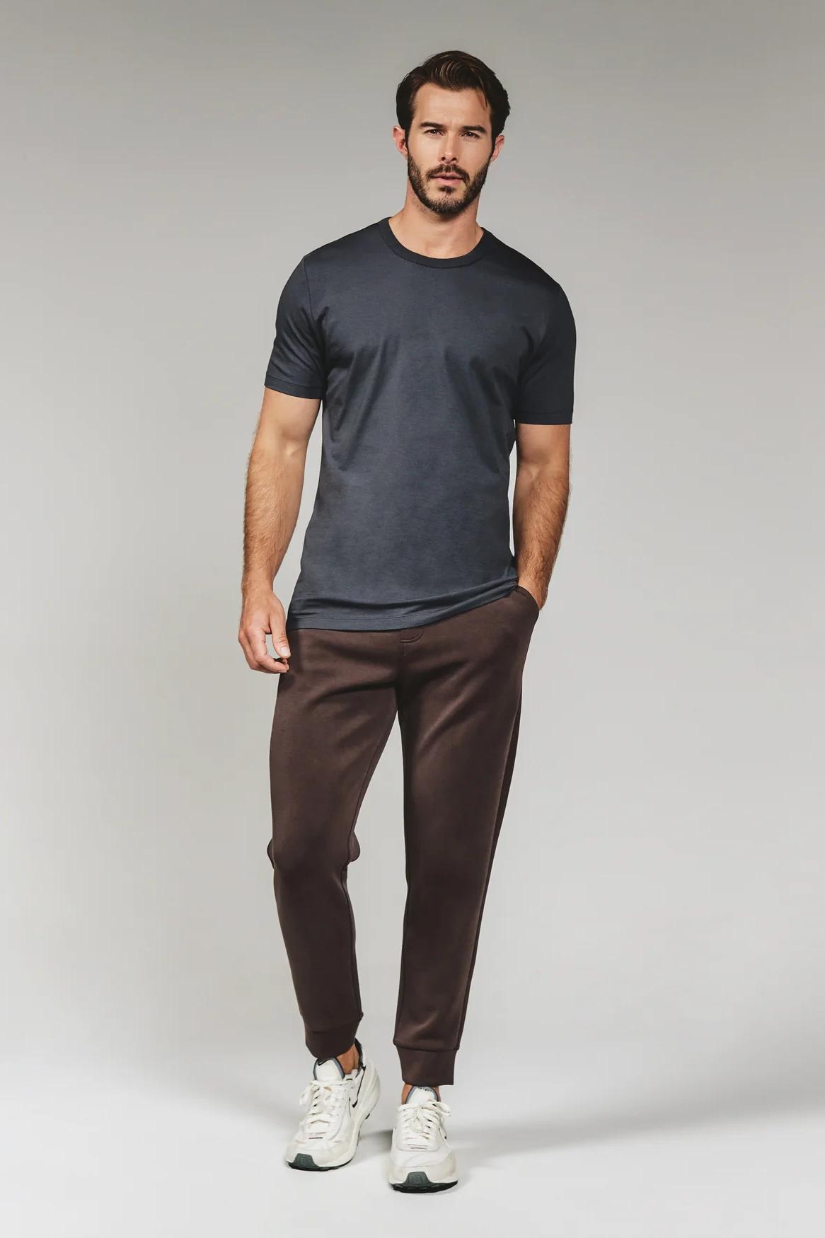 Modal Crew Neck Tee- Charcoal Product Image