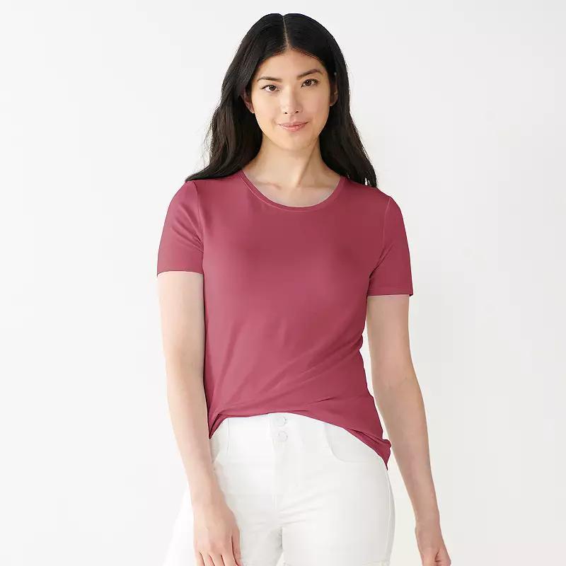 Womens Nine West Essential Crewneck Tee Just Pink Product Image