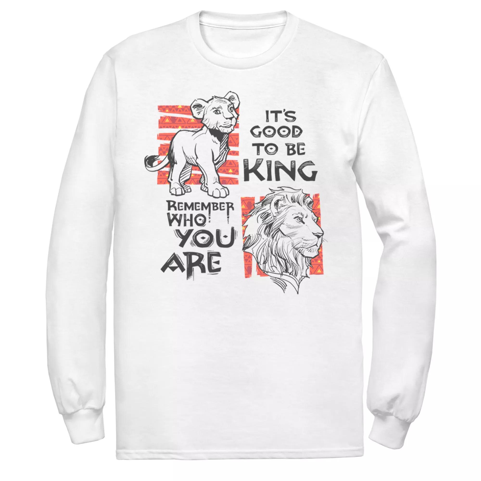 Disney's The Lion King Men's Good To Be King Long Sleeve Tee, Size: Medium, White Product Image