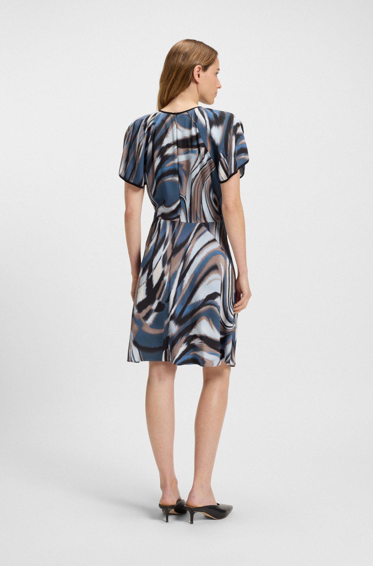 Satin dress with swirl print Product Image