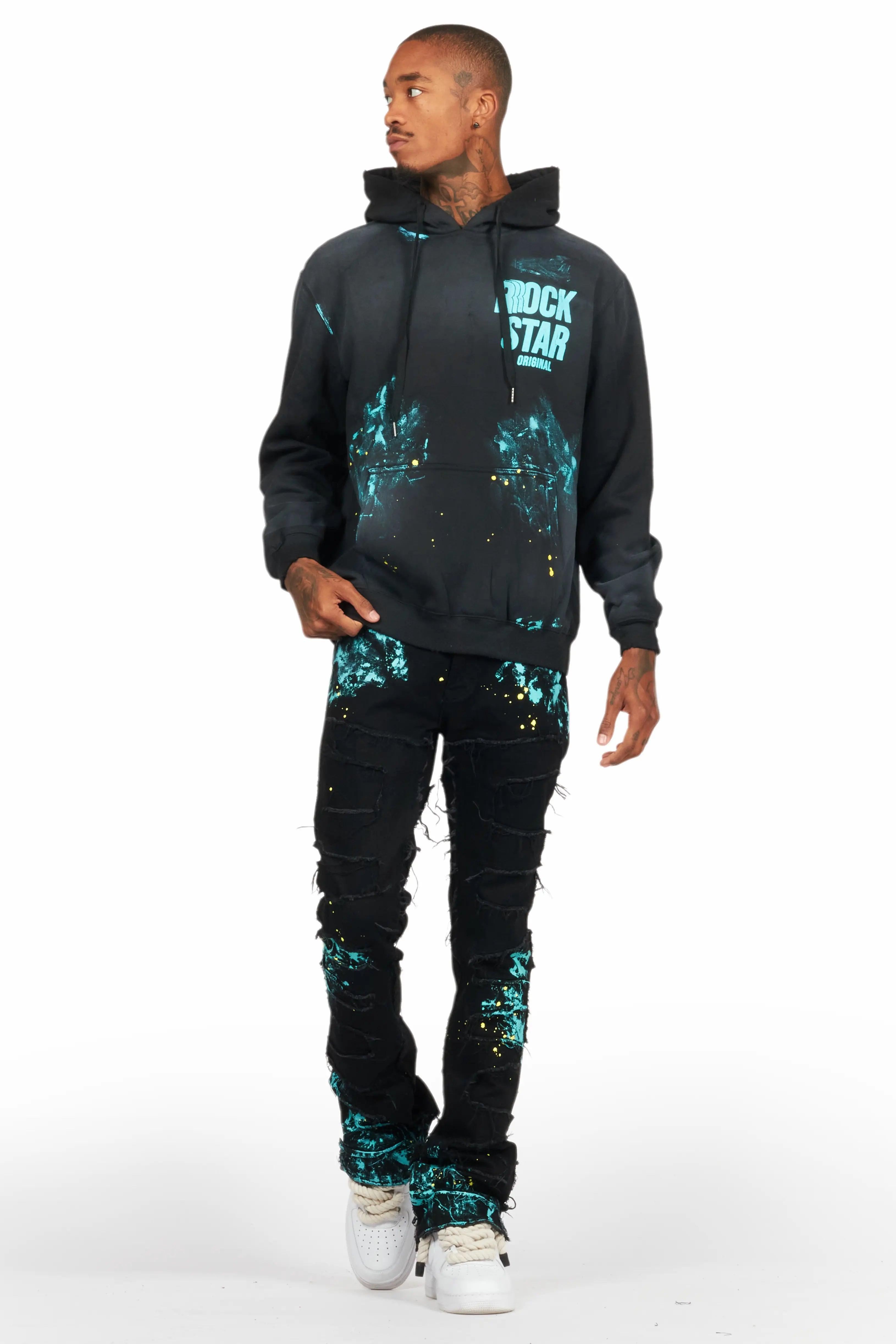 Barras Black Hoodie/Stacked Flare Jean Bundle Male Product Image